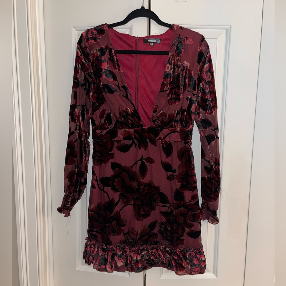 Misguided Burgundy Velvet Dress